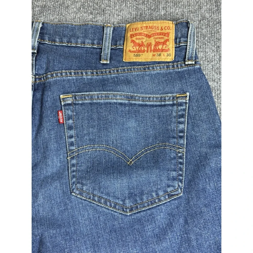 Levi's 559 Men's Blue Demin Jeans Relaxed Fit Straight‎ Leg Size 38 X 34
